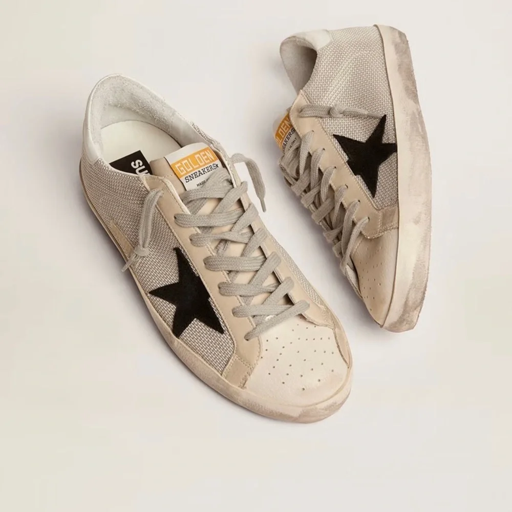 Golden Goose Men’s super star sneakers in leather with mesh insert - Picture 1 of 11